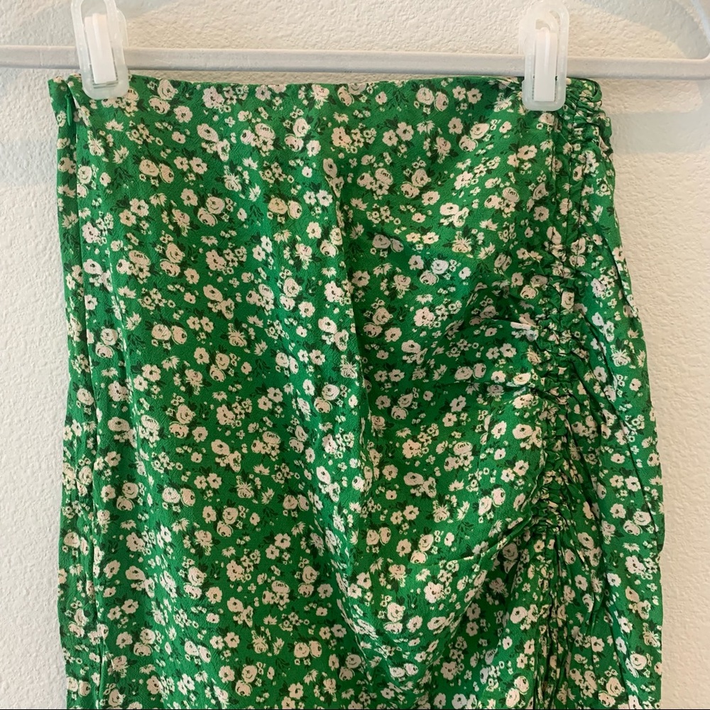 Zara Green Floral Midi Skirt - Picture 3 of 6